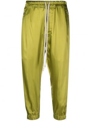 Pantaloni sport din satin Rick Owens verde