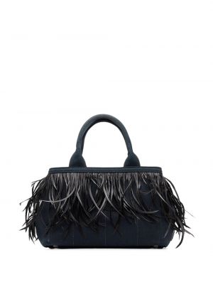 Shopper handtasche mit federn Prada Pre-owned schwarz