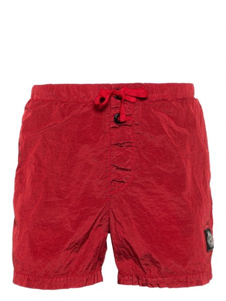 Shorts à imprimé Stone Island rouge