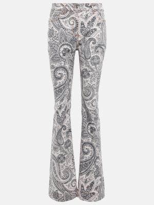 Bootcut jeans mit paisleymuster ausgestellt Etro weiß