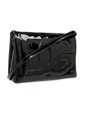 Lakierowana torba na ramię Dolce And Gabbana czarna