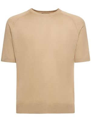 T-shirt di lino di seta in maglia Piacenza Cashmere