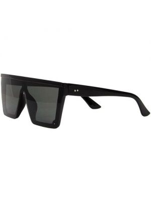 Солнцезащитные очки Black, квадратные, оправа: пластик, складные, с защитой от УФ, зеркальные черный