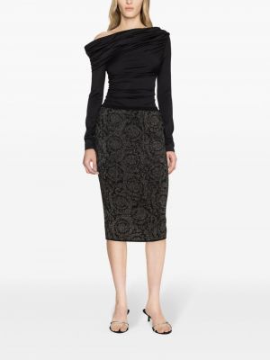 Mini spódniczka żakardowa Versace czarna