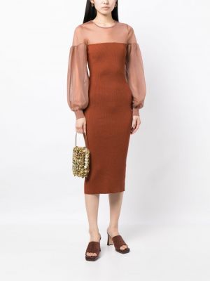 Průsvitné koktejlové šaty Ulla Johnson oranžové