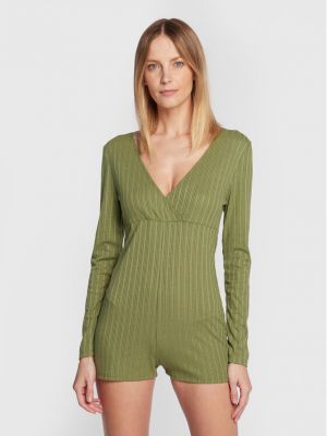 Памучна пижама Cotton On зелено