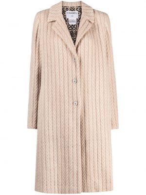 Palton de lână din jacard Chanel Pre-owned bej