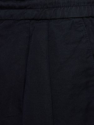 Pantaloncini di lino di cotone Brunello Cucinelli beige