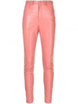Pantalones de cuero skinny Lapointe rosa