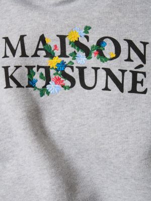Sudadera con capucha de flores Maison Kitsuné gris