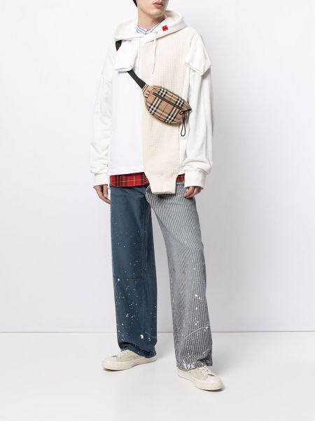 Sudadera con capucha de punto asimétrica Maison Mihara Yasuhiro blanco
