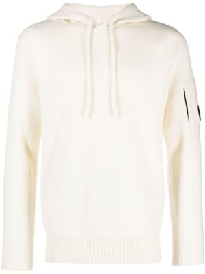 Sweter z kapturem C.p. Company biały