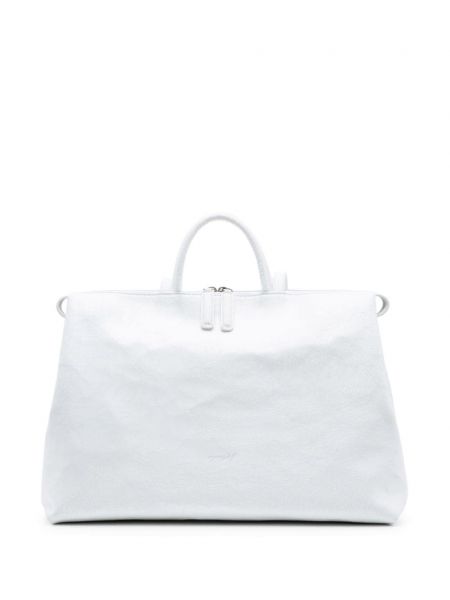 Δερμάτινη τσάντα shopper Marsell λευκό