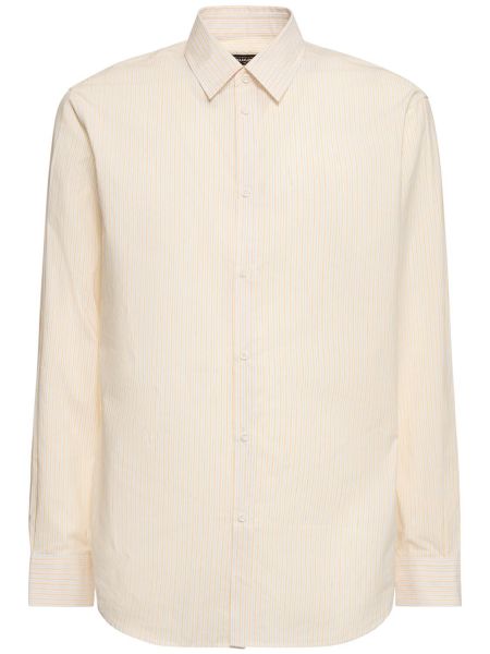 Camisa de lino de algodón Dsquared2 blanco