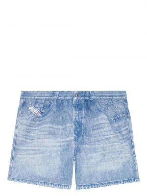 Kratke jeans hlače s potiskom Diesel modra