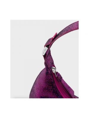 Bolsa de hombro de cuero con lunares de ámbar By Far violeta