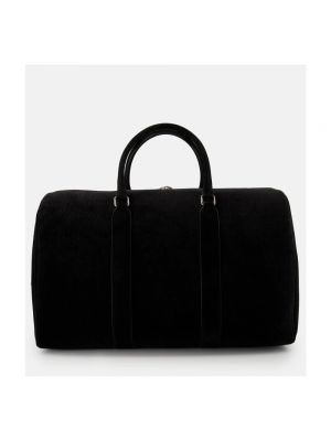 Welurowa torba podróżna Saint Laurent czarna