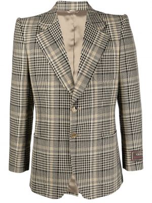 Sjekket lang blazer Gucci