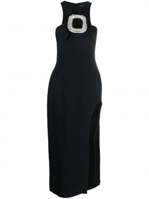 Вечерна рокля с катарама с кристали David Koma черно