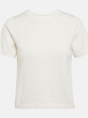 Tricou din cașmir din bumbac Extreme Cashmere alb