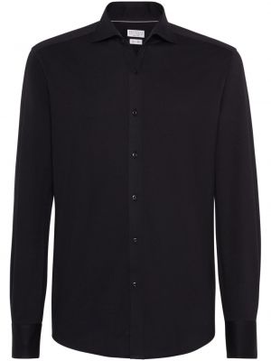 Bavlněná košile Brunello Cucinelli černá