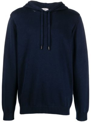 Hoodie i stickad Woolrich blå