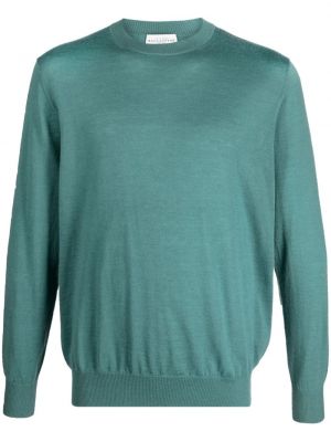 Кашмирен пуловер с кръгло деколте Ballantyne зелено