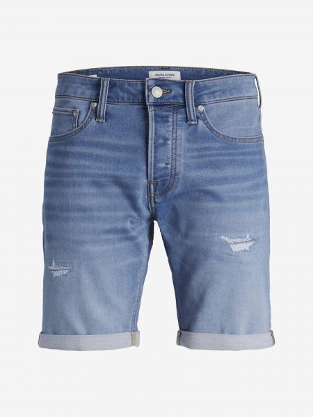 Szorty jeansowe z przetarciami Jack & Jones niebieskie