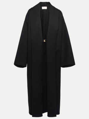 Oversized μάλλινο παλτό κασμίρ Valentino μαύρο