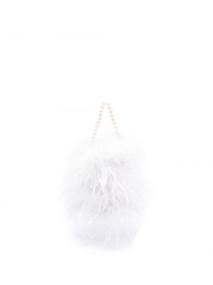Шопинг чанта с пера Atu Body Couture бяло