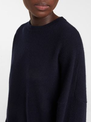 Jersey de cachemir de tela jersey con estampado de cachemira Extreme Cashmere azul