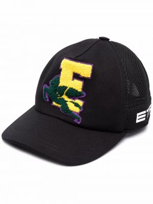 Bomull brodert cap Etro svart