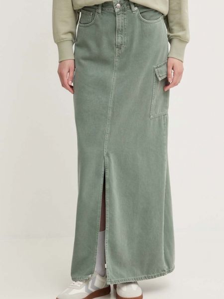 Rozkloszowana spódnica Pepe Jeans zielona