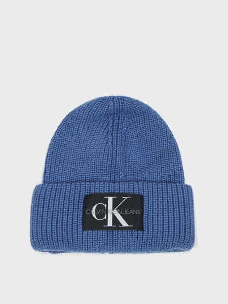 Вовняна шапка Calvin Klein Jeans синя