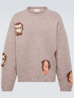 Jersey de lana de tela jersey de tejido jacquard Acne Studios gris