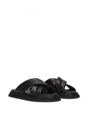 Kožené sandály Dolce & Gabbana černé
