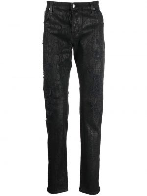 Jeans skinny con stampa Roberto Cavalli nero