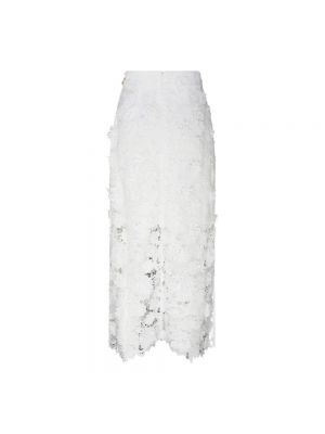 Falda larga de encaje Zimmermann blanco