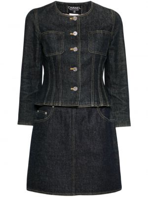 Džínsová sukňa Chanel Pre-owned modrá