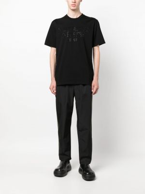 Kokvilnas t-krekls ar radzēm Dsquared2 melns