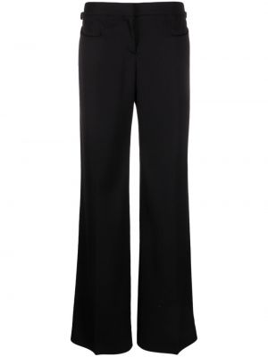 Vlněné rovné kalhoty Tom Ford černé