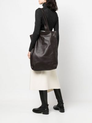 Oversize leder shopper handtasche Marsèll braun