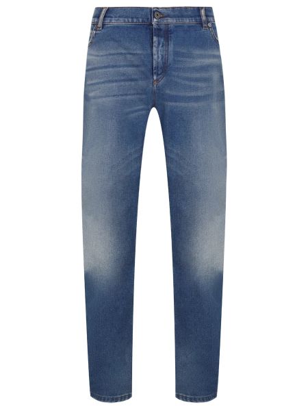Хлопковые джинсы скинни слим Balmain синие