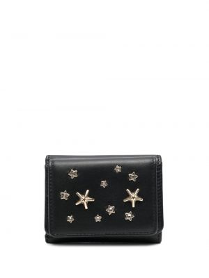 Kožená peněženka s hvězdami Jimmy Choo černá