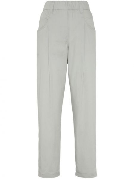 Bavlnené rovné nohavice Brunello Cucinelli sivá