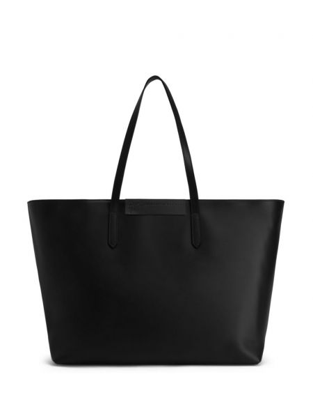 Kožená nákupná taška Giuseppe Zanotti čierna