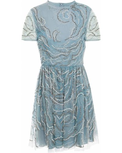 Платье мини из фатина Valentino, синий