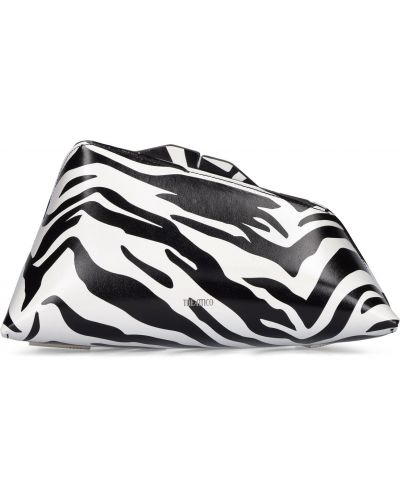 Kožna clutch torbica sa zebra printom The Attico bijela
