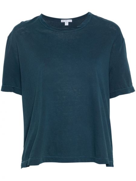 Kokvilnas t-krekls džersija James Perse zils