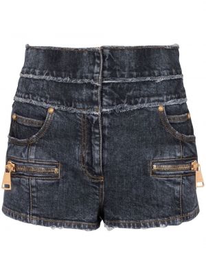 Shorts en jean avec poches Balmain bleu